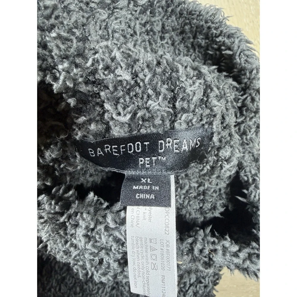 Barefoot dreams pets‎ sweater XL  Gray Black  Dog Cozy